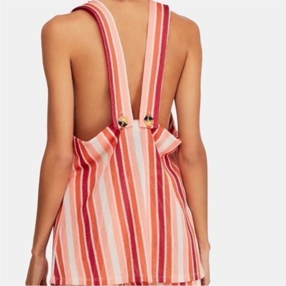 Free People Bridget Sunset Stripe Knit Tank Top size XS Orange Ivory Pink - Picture 3 of 9